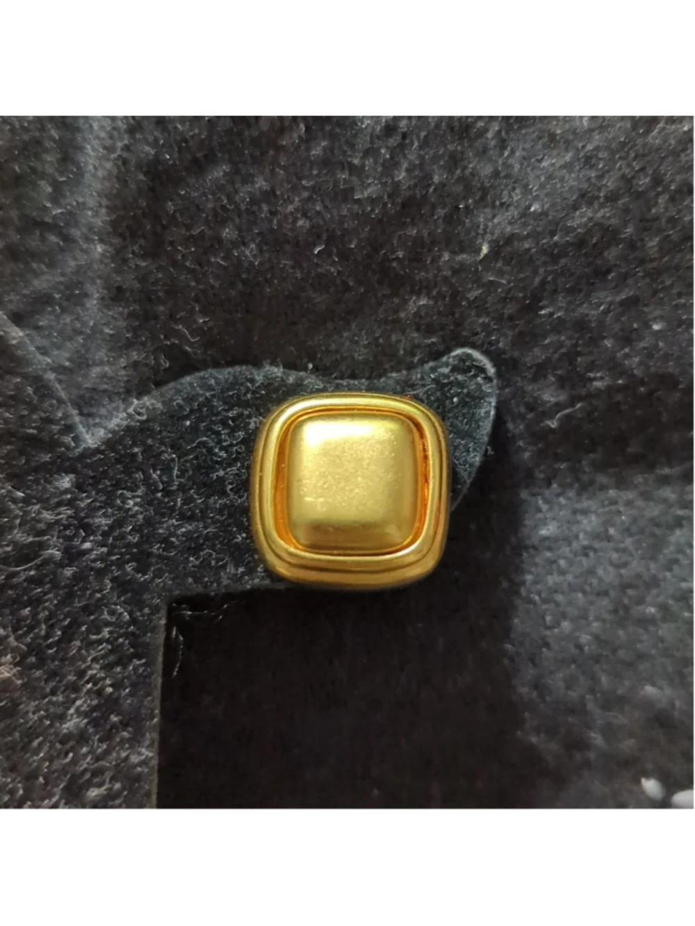 Gold Tone Rounded Square Stud Statement Earrings